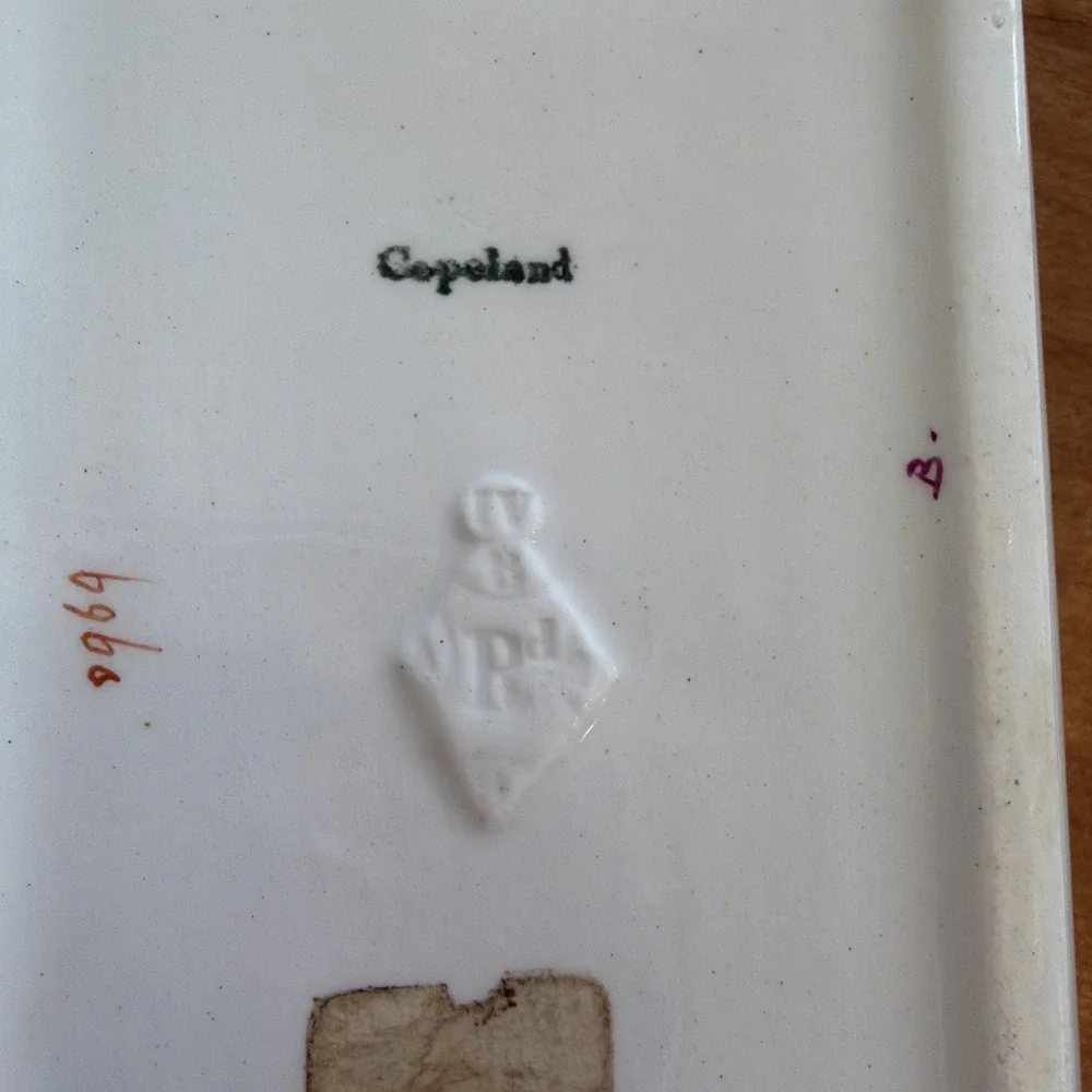 Antique Copeland England Covered Soap Dish D969 Gilt Garnet Toiletware